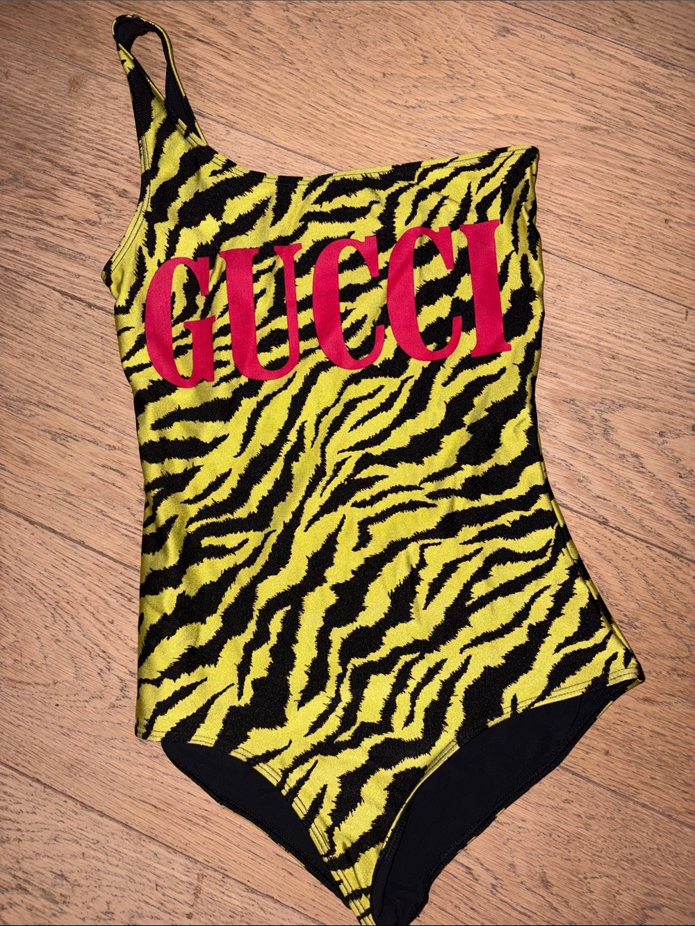 Gucci Yellow and Black Zebra One-Piece